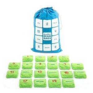Educational Insights Number Bean Bags Set of 20 with Storage Bag Preschool NEW